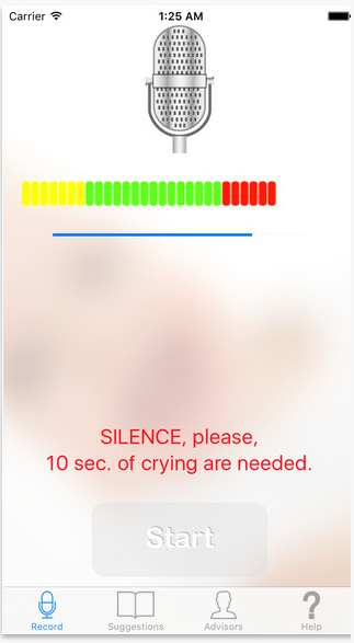 تحميل برنامج لمعرفة سبب بكاء الطفل للايفون Cry Translator