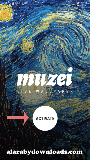 واجهة برنامج muzei للموبايل - تحميل برنامج خلفيات للاندرويد