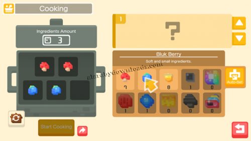 اختيار الطعام المضاف إلى الطعام في لعبة Pokemon Quest للايفون للبحث عن البوكيمونات