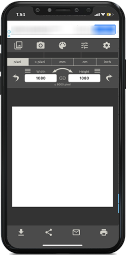 الصفحة الرئيسية في برنامج Image Size