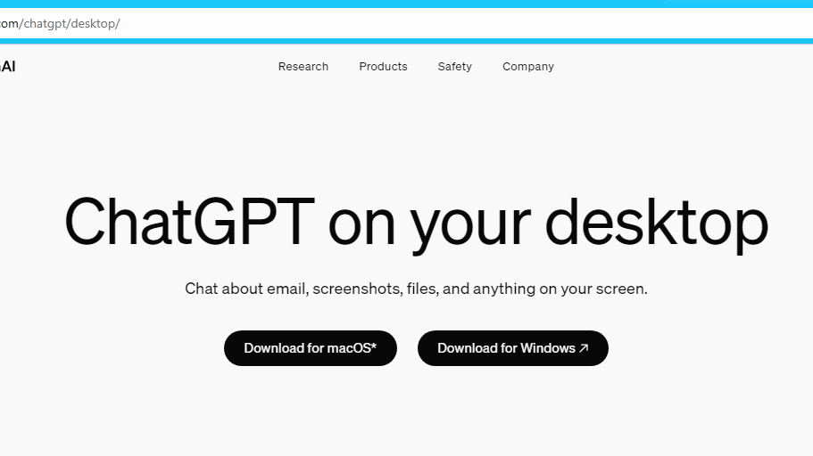 تنزيل ChatGPT الرسمي على الكمبيوتر شات جي بي تي سطح المكتب