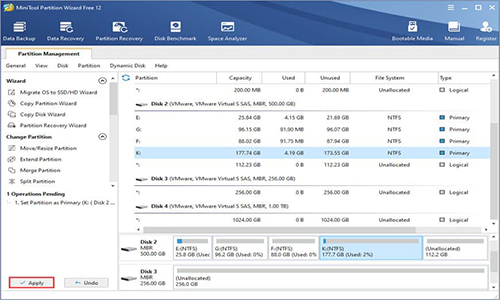 برنامج تقسيم الهارد MiniTool Partition Wizard