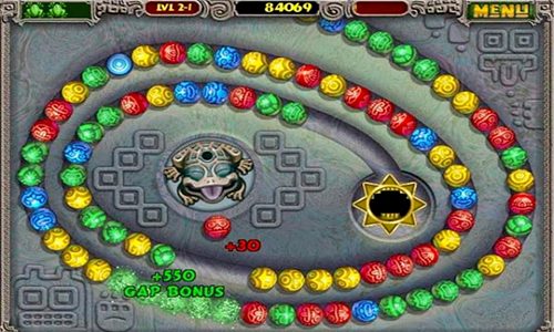 طريقة اللعب في لعبة Zuma Deluxe