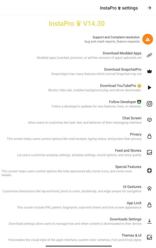 مميزات انستا برو ايفون للاندرويد InstaPro