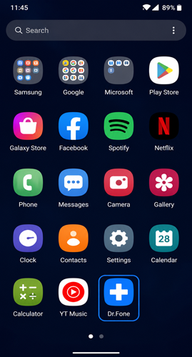 افتح تطبيق Dr.Fone على الهاتف