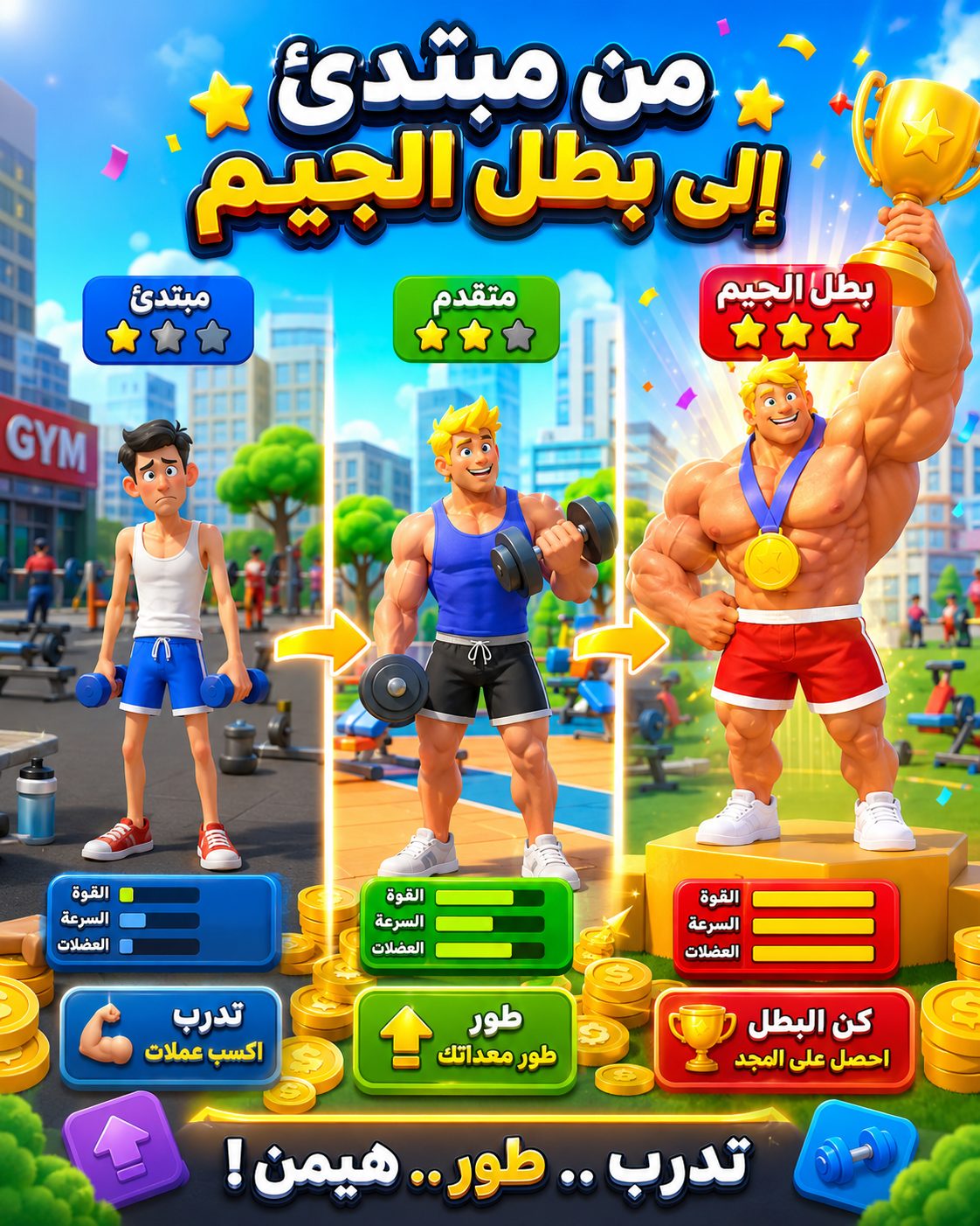 شرح لطريقة تتطور المراحل داخل اللعبة