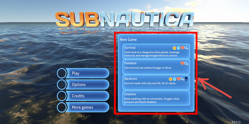 انماط اللعب في لعبة Subnautica مجاناً