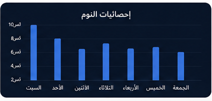 احصائيات النوم من خلال تطبيق Alarm للنوم الثقيل