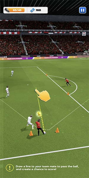 مرّر الكرة للاعب المناسب في لعبة سكور هيرو مهكرة بدون قلوب