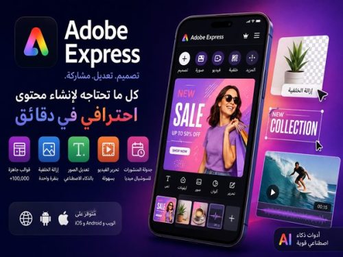 تطبيق Adobe Express 2026 للتصميم وتعديل الصور والفيديو بالذكاء الاصطناعي