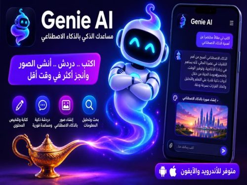 تطبيق Genie AI للذكاء الاصطناعي مساعد ذكي للكتابة والدردشة وإنشاء الصور
