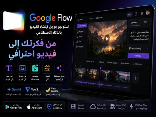 تطبيق جوجل فلو  إنشاء الفيديو بالذكاء الاصطناعي