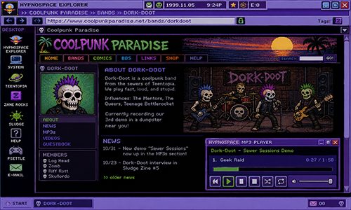 محرك البحث في لعبة Hypnospace Outlaw